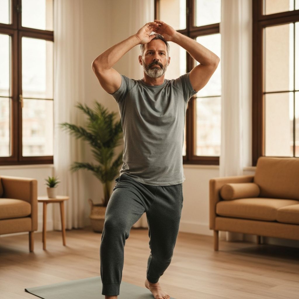 Person exercising and moving